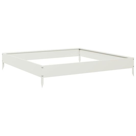 Garden Raised Bed White 100x100x18.5 cm Steel Garden Raised Bed White 100x100x18.5 cm Steel