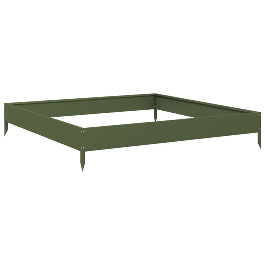 Garden Raised Bed Olive green 100x100x18.5 cm Steel Garden Raised Bed Olive green 100x100x18.5 cm Steel
