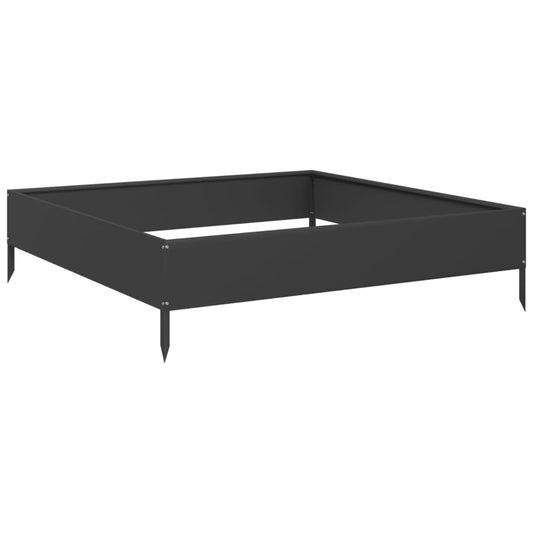 Garden Raised Bed Black 100x100x26 cm Steel Garden Raised Bed Black 100x100x26 cm Steel