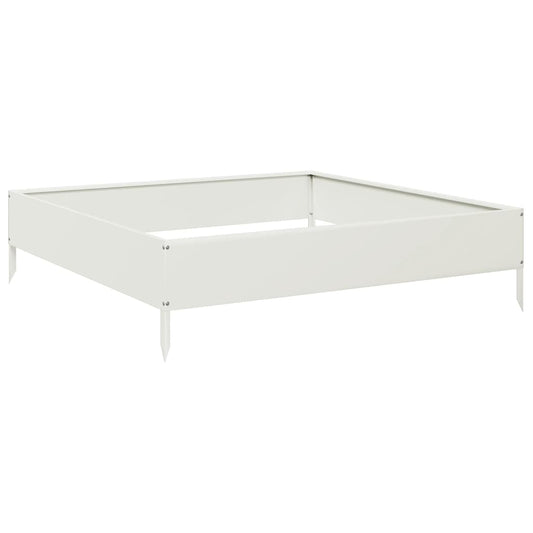 Garden Raised Bed White 100x100x26 cm Steel Garden Raised Bed White 100x100x26 cm Steel