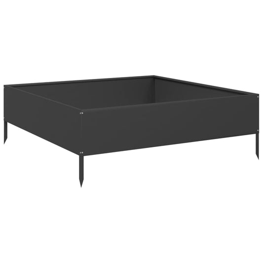 Garden Raised Bed Black 100x100x33.5 cm Steel Garden Raised Bed Black 100x100x33.5 cm Steel