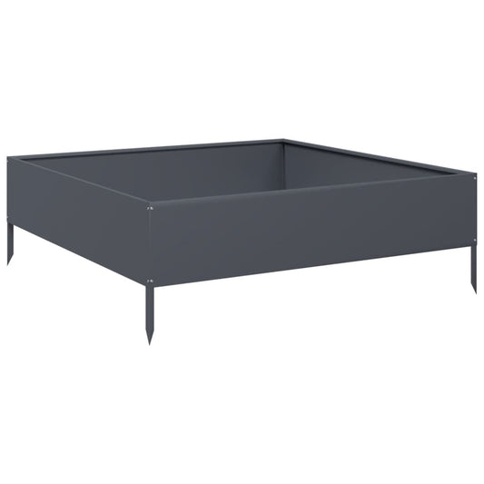 Garden Raised Bed Anthracite 100x100x33.5 cm Steel Garden Raised Bed Anthracite 100x100x33.5 cm Steel
