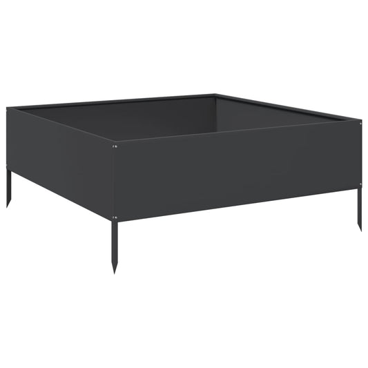 Garden Raised Bed Black 100x100x41 cm Steel Garden Raised Bed Black 100x100x41 cm Steel