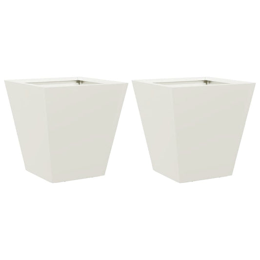 Garden Planters White 2 pcs 30x30x30 cm Steel Garden Planters White 2 pcs 30x30x30 cm Steel