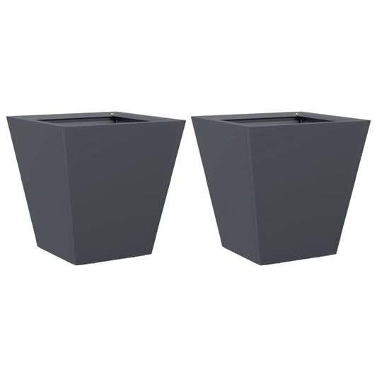 Garden Planters Anthracite 2 pcs 30x30x30 cm Steel Garden Planters Anthracite 2 pcs 30x30x30 cm Steel