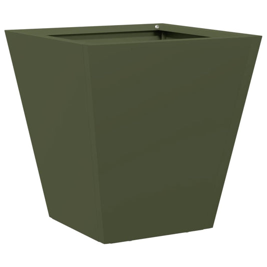 Garden Planter Olive Green 30x30x30 cm Steel Garden Planter Olive Green 30x30x30 cm Steel