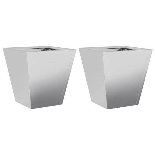 Garden Planters 30x30x30 cm 2 pcs Galvanised Steel Garden Planters 30x30x30 cm 2 pcs Galvanised Steel