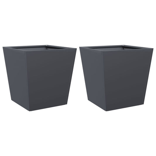 Garden Planters Anthracite 2 pcs 40x40x40 cm Steel Garden Planters Anthracite 2 pcs 40x40x40 cm Steel