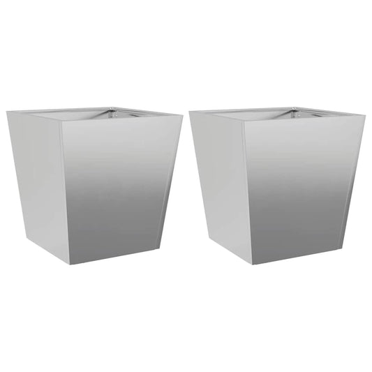 Garden Planters 40x40x40 cm 2 pcs Galvanised Steel Garden Planters 40x40x40 cm 2 pcs Galvanised Steel