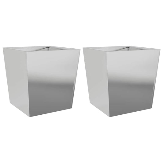 Garden Planters 50x50x50 cm 2 pcs Galvanised Steel Garden Planters 50x50x50 cm 2 pcs Galvanised Steel