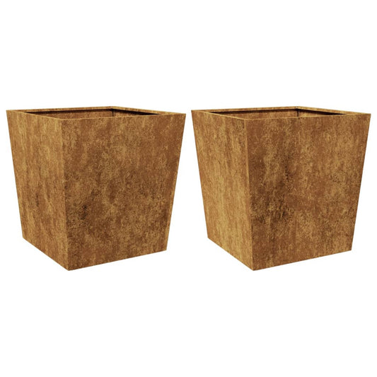 Garden Planters 2 pcs 50x50x50 cm Weathering Steel Garden Planters 2 pcs 50x50x50 cm Weathering Steel