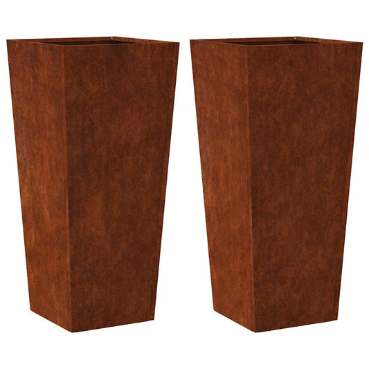 Garden Planters 2 pcs 35x35x75 cm Weathering Steel Garden Planters 2 pcs 35x35x75 cm Weathering Steel