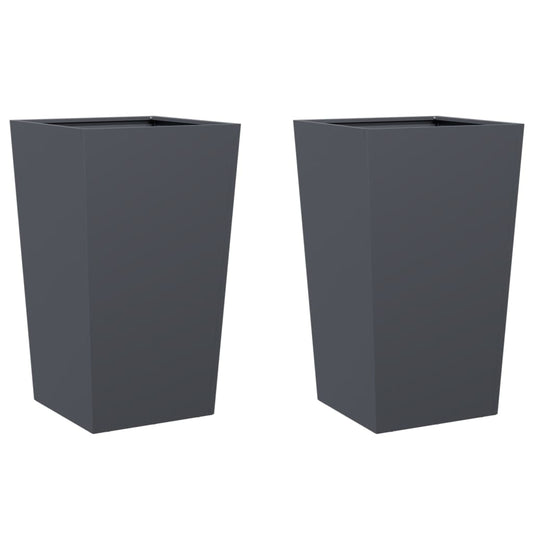 Garden Planters 2 pcs Anthracite 45x45x75 cm Steel Garden Planters 2 pcs Anthracite 45x45x75 cm Steel