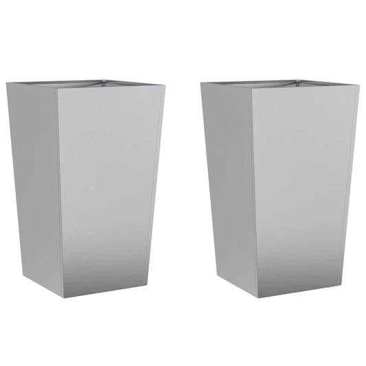 Garden Planters 45x45x75 cm 2 pcs Galvanised Steel Garden Planters 45x45x75 cm 2 pcs Galvanised Steel