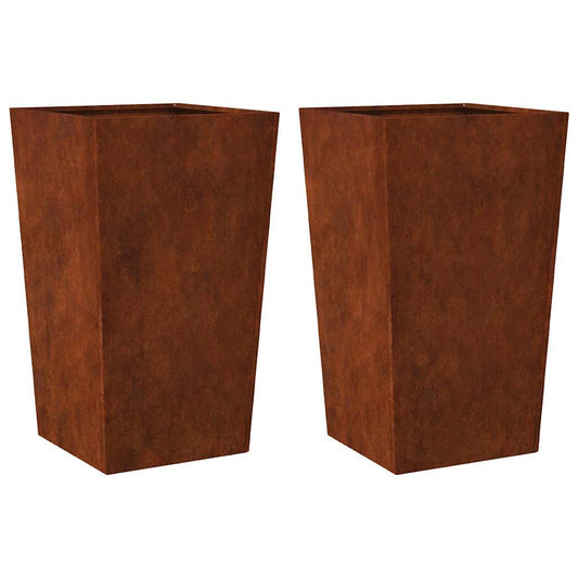 Garden Planters 2 pcs 45x45x75 cm Weathering Steel Garden Planters 2 pcs 45x45x75 cm Weathering Steel