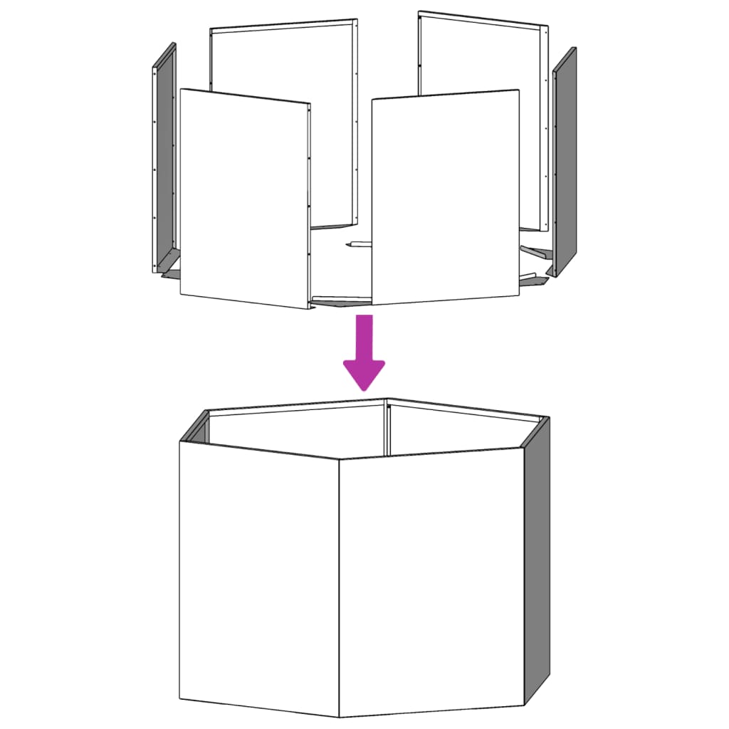 Garden Planters 2 pcs Black Hexagon 46x40x45 cm Steel