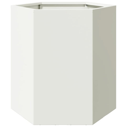 Garden Planter White Hexagon 46x40x45 cm Steel Garden Planter White Hexagon 46x40x45 cm Steel