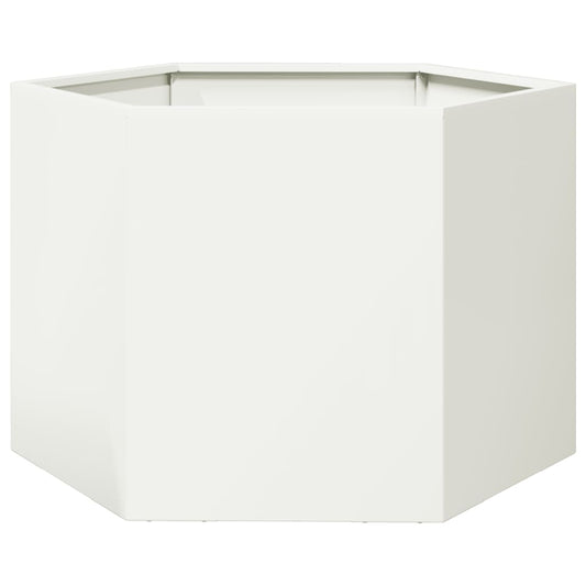 Garden Planter White Hexagon 69x60x45 cm Steel Garden Planter White Hexagon 69x60x45 cm Steel