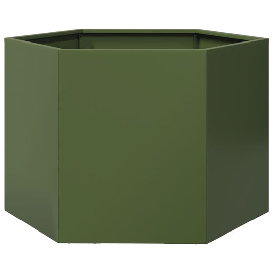 Garden Planter Olive Green Hexagon 69x60x45 cm Steel Garden Planter Olive Green Hexagon 69x60x45 cm Steel