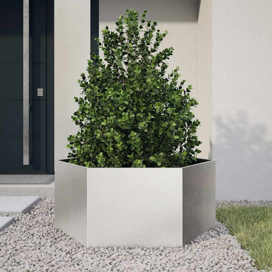 Garden Planter Hexagon 104x90x45 cm Stainless Steel Garden Planter Hexagon 104x90x45 cm Stainless Steel
