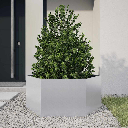 Garden Planter Hexagon 104x90x45 cm Galvanized Steel Garden Planter Hexagon 104x90x45 cm Galvanized Steel