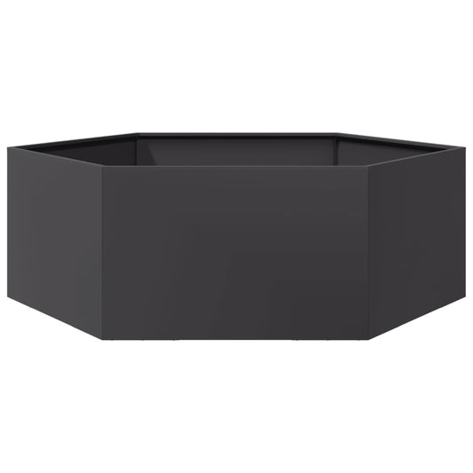 Garden Planter Black Hexagon 138x120x45 cm Steel Garden Planter Black Hexagon 138x120x45 cm Steel