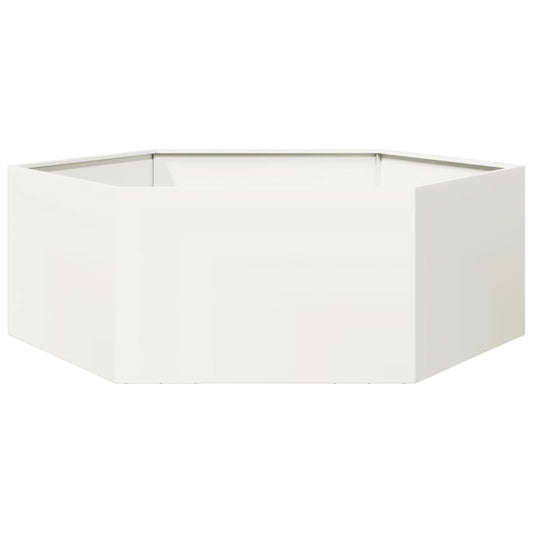 Garden Planter White Hexagon 138x120x45 cm Steel Garden Planter White Hexagon 138x120x45 cm Steel