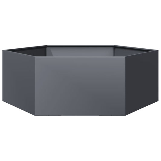Garden Planter Anthracite Hexagon 138x120x45 cm Steel Garden Planter Anthracite Hexagon 138x120x45 cm Steel