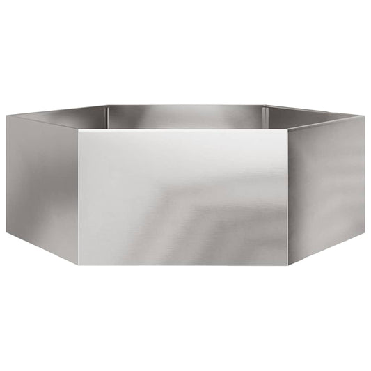 Garden Planter Hexagon 138x120x45 cm Stainless Steel Garden Planter Hexagon 138x120x45 cm Stainless Steel