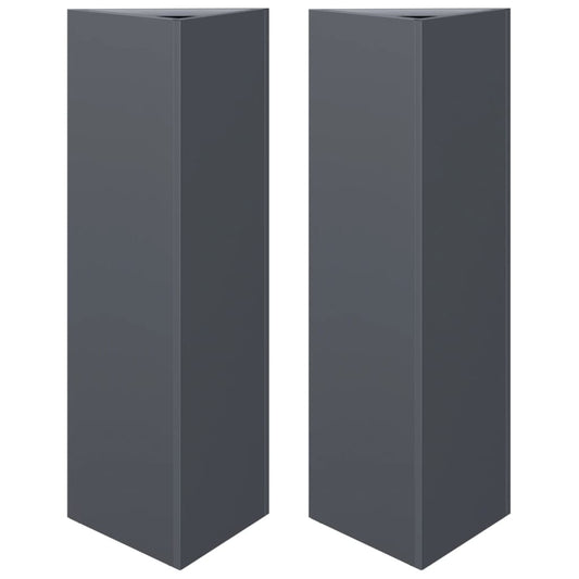 Garden Planters 2 pcs Anthracite Triangular 30x26x75 cm Steel Garden Planters 2 pcs Anthracite Triangular 30x26x75 cm Steel