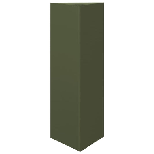 Garden Planter Olive Green Triangular 30x26x75 cm Steel Garden Planter Olive Green Triangular 30x26x75 cm Steel