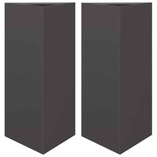 Garden Planters 2 pcs Black Triangular 40x34.5x75 cm Steel Garden Planters 2 pcs Black Triangular 40x34.5x75 cm Steel