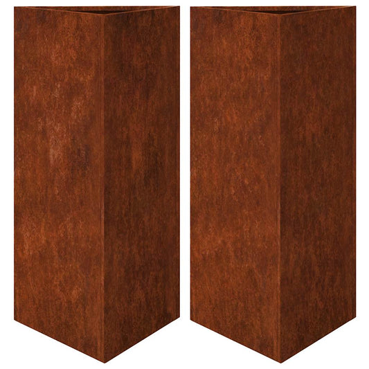 Garden Planters 2 pcs Triangular 40x34.5x75 cm Weathering Steel Garden Planters 2 pcs Triangular 40x34.5x75 cm Weathering Steel