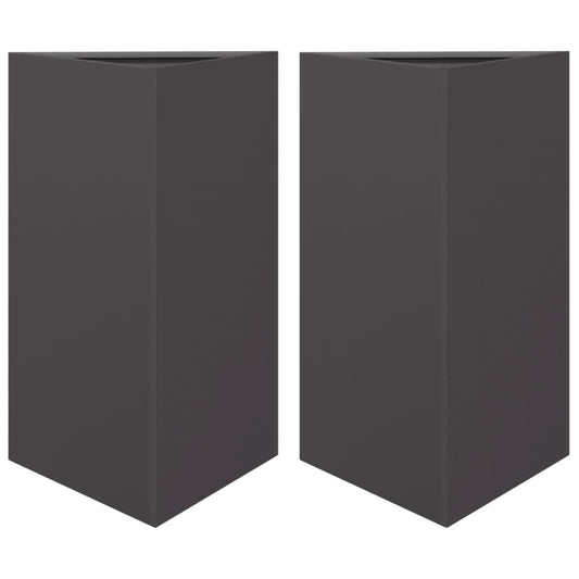 Garden Planters 2 pcs Black Triangular 50x43x75 cm Steel Garden Planters 2 pcs Black Triangular 50x43x75 cm Steel