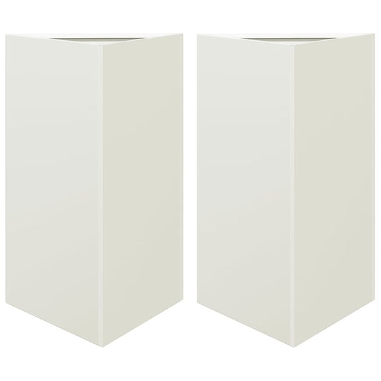 Garden Planters 2 pcs White Triangular 50x43x75 cm Steel Garden Planters 2 pcs White Triangular 50x43x75 cm Steel