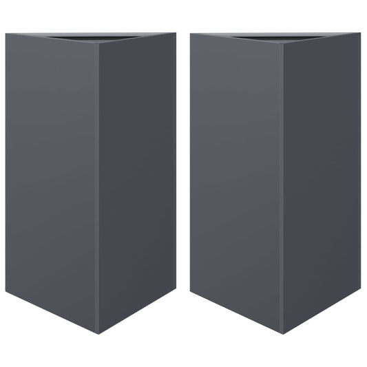 Garden Planters 2 pcs Anthracite Triangular 50x43x75 cm Steel Garden Planters 2 pcs Anthracite Triangular 50x43x75 cm Steel