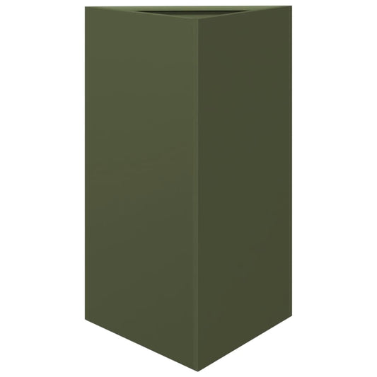Garden Planter Olive Green Triangular 50x43x75 cm Steel Garden Planter Olive Green Triangular 50x43x75 cm Steel