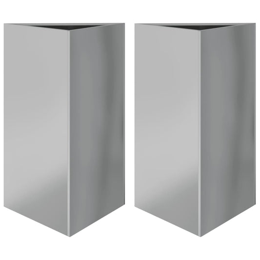 Garden Planters 2 pcs Triangular 50x43x75 cm Galvanized Steel Garden Planters 2 pcs Triangular 50x43x75 cm Galvanized Steel