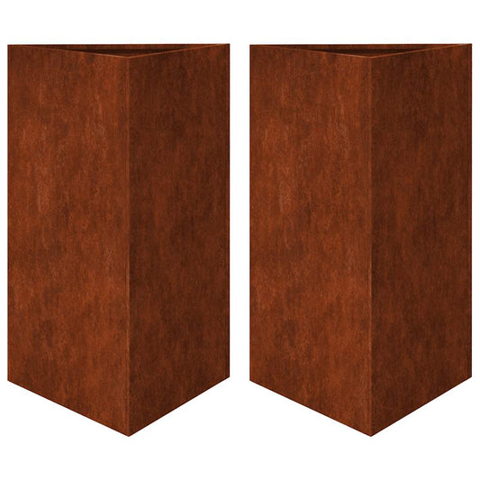 Garden Planters 2 pcs Triangular 50x43x75 cm Weathering Steel Garden Planters 2 pcs Triangular 50x43x75 cm Weathering Steel
