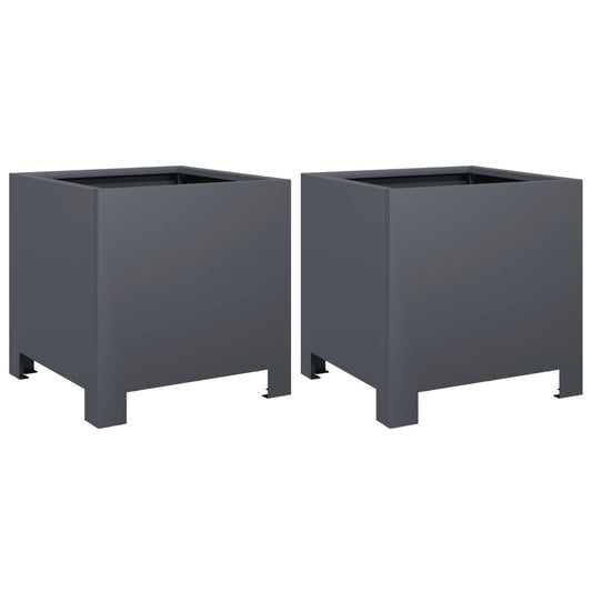 Garden Planters 2 pcs Anthracite 30x30x30 cm Steel Garden Planters 2 pcs Anthracite 30x30x30 cm Steel