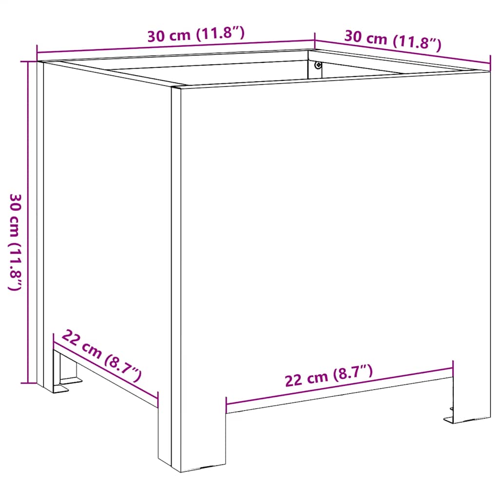 Garden Planter 30x30x30 cm Galvanised Steel