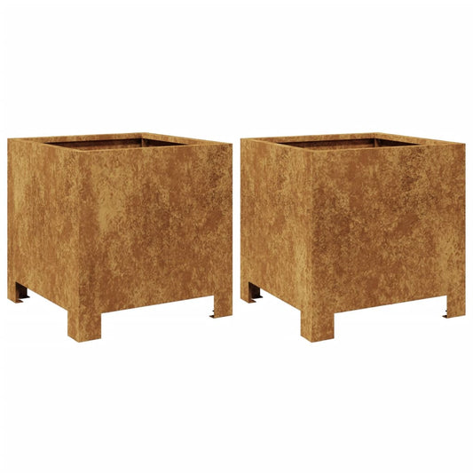 Garden Planters 2 pcs 30x30x30 cm Weathering Steel Garden Planters 2 pcs 30x30x30 cm Weathering Steel