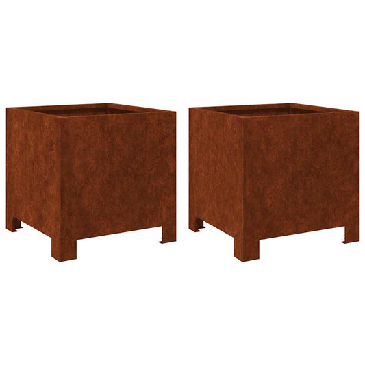 Garden Planters 2 pcs 30x30x30 cm Weathering Steel Garden Planters 2 pcs 30x30x30 cm Weathering Steel