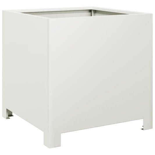 Garden Planter White 40x40x40 cm Steel Garden Planter White 40x40x40 cm Steel