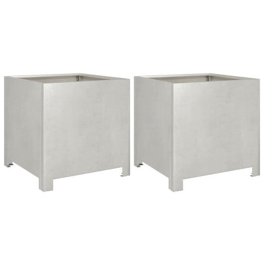 Garden Planters 2 pcs 40x40x40 cm Stainless Steel Garden Planters 2 pcs 40x40x40 cm Stainless Steel