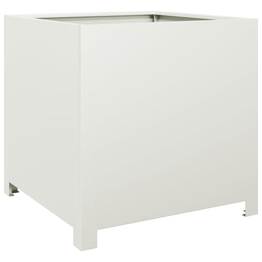 Garden Planter White 50x50x50 cm Steel Garden Planter White 50x50x50 cm Steel