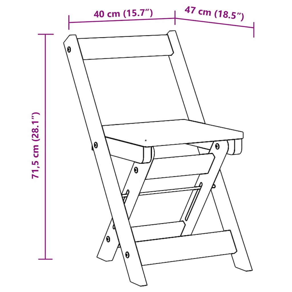 Dining Chairs Foldable 4 pcs Corona Wax Brown Solid Wood Pine