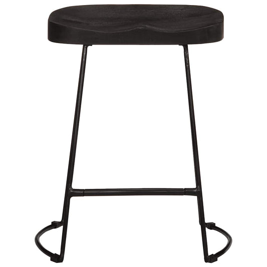 Bar Stools 2 pcs Black 46x38x52 cm Solid Wood Mango Bar Stools 2 pcs Black 46x38x52 cm Solid Wood Mango