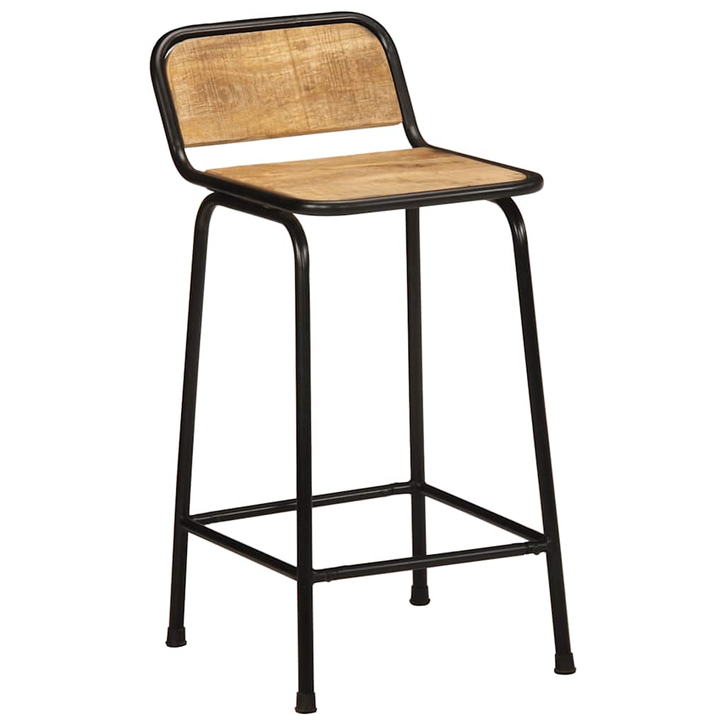 Bar Stools 4 pcs 46x35,5x80 cm Solid Wood Rough Mango