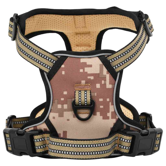 Dog Harness with Lead & Collar Adjustable Camouflage Brown S Dog Harness with Lead & Collar Adjustable Camouflage Brown S